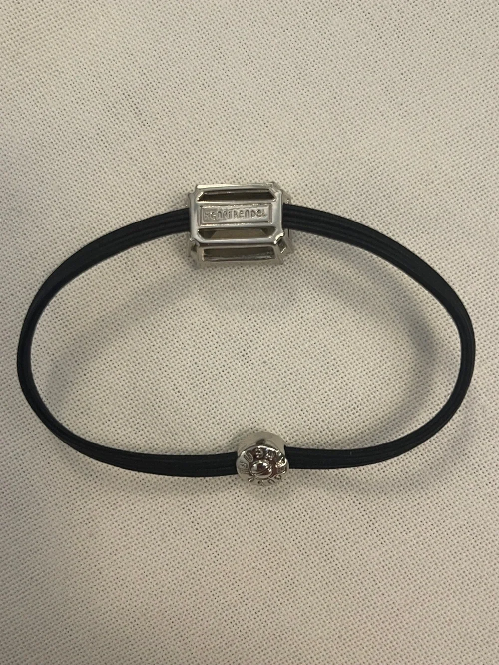 henri bendel Black Elastic Hair Tie with Clear Crystal Accent NEO